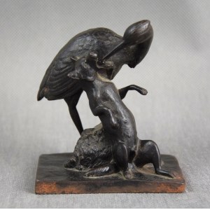 Figura Żuraw i Lis, żeliwo, Kasli, Carska Rosja, 1907 r.