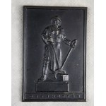 "Steelworker" placard, cast iron, Royal Steelworks in Gliwice, 1920s.
