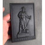 "Steelworker" placard, cast iron, Royal Steelworks in Gliwice, 1920s.