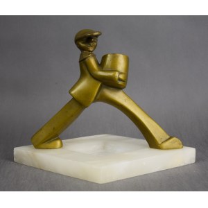 Popielnica z figurą chłopca, Art Deco, lata 30-te.