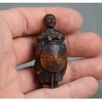 Netsuke Wędrowiec, drewno, Japonia, Meiji;