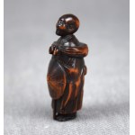 Netsuke Wędrowiec, drewno, Japonia, Meiji;