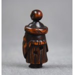 Netsuke Wędrowiec, drewno, Japonia, Meiji;