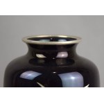 Wazon Lecące żurawie, emalia cloisonne, Japonia, XX w.