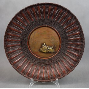 Patera pleciona z brązu, Japonia, Meiji, ok. 1900 r.