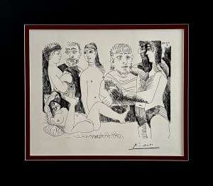 Pablo Picasso (1881-1973), Femme au repos entourée de spectateurs, de la série 347 (Kobieta odpoczywajaca w otoczeniu widzów, z serii 347)