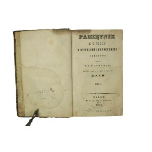 JOLLY K.T. - Memoirs of the French Revolution, volumes I-II, Vilna 1844.
