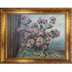 Artist not identified, Poland, pre-1945, Flowers of paradise apple tree in a vase, ca. 1935
