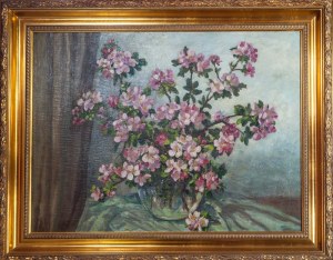 Artist not identified, Poland, pre-1945, Flowers of paradise apple tree in a vase, ca. 1935