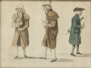 Monogrammer C.S. Western Europe, 1st quarter, 19th century, Men with canes, 1812.