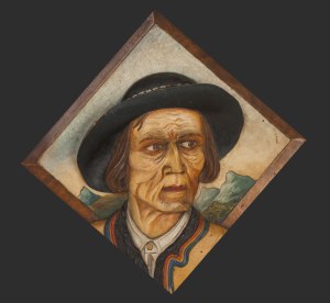 Unknown Artist sculptor from the Podhale school, early 20th century,., Head of a highlander, ca. 1930.