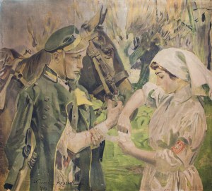 Wojciech KOSSAK, Poland, 19th/20th century. (1856 - 1942), Legionnaire's bandage, 1919.