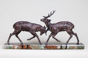 Roland COHEN, France, 19th/20th century, Duel of the Deer, ca. 1930.