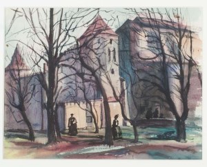 Artist unrecognized, Poland, Meeting in front of the castle, circa 1950.