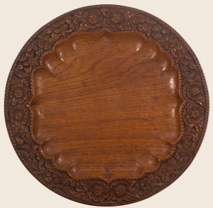 Woodcarver's Workshop, Indonesia, 20th century, Teak tray, circa 1975.
