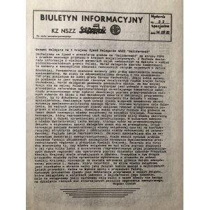 Biuletyn Informacyjny KZ NSZZ SOLIDARNOŚĆ, nr 23, wydanie specjalne, 14 września 1981