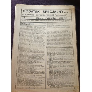 Dodatek Specjalny UAM do serwisu informacyjnego SOLIDARNOŚĆ, nr 5, 19 lutego 1981 