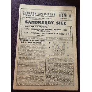 Dodatek Specjalny UAM do serwisu informacyjnego SOLIDARNOŚĆ, nr 19, 11 września 1981 