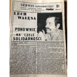 Serwis Informacyjny Komisji Zakładowej NSZZ SOLIDARNOŚĆ, Uniwersytet im. Adama Mickiewicza, nr 61, 5 października 1981