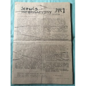 Serwis Informacyjny Konspiracyjnego Zarządu NSZZ SOLIDARNOŚĆ, Region Wielkopolska, nr 1, 1982