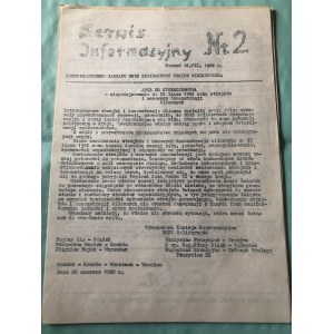 Serwis Informacyjny Konspiracyjnego Zarządu NSZZ SOLIDARNOŚĆ, Region Wielkopolska, nr 2, 12 lipca 1982