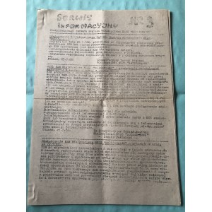 Serwis Informacyjny Konspiracyjnego Zarządu NSZZ SOLIDARNOŚĆ, Region Wielkopolska, nr 3, 23 lipca 1982