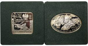 III RP, 10 zloty 2010 (Grunwald 1410) and 10 zloty 2011 (Jeremi Przybora and Jerzy Wasowski), set of 2 coins