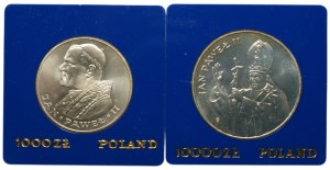 People's Republic of Poland, 1,000 zloty 1983 and 10,000 zloty 1987, John Paul II, set of 2 pieces