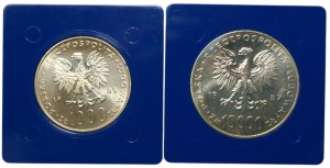 People's Republic of Poland, 1,000 zloty 1983 and 10,000 zloty 1987, John Paul II, set of 2 pieces