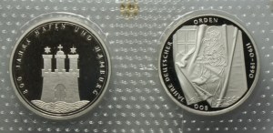 Germany, 10 marks 1989, 1990 (J), set of 2 pieces
