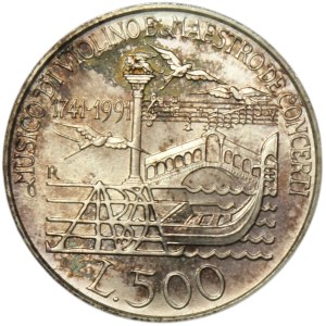 Italy, 500 lire 1991, Antonio Vivaldi