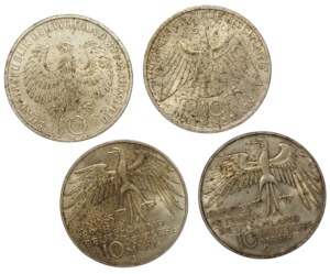 Germany, 10 marks 1972 (D) (J), Olympic Games, set of 4 pieces