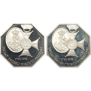 III RP, 50.000 złotych 1992, 200 lat Orderu Virturi Militari, zestaw 2 sztuk