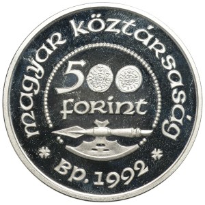 Hungary, 500 forints 1992, 800th anniversary of the canonization of King Ladislaus I of Hungary