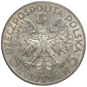 II RP, 5 gold 1934, Polonia, GCN AU 50