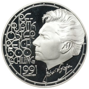 Austria, 500 shillings 1991, Herbert von Karajan