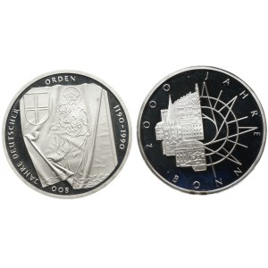 Niemcy, 10 marek 1989, 1990, 1992, (2000 lat miasta Bonn, 800 lat Zakonu Krzyżackiego), zestaw 2 sztuk