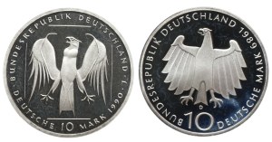 Germany, 10 marks (1989-1990) 2000 years of the city of Bonn, 800 years of the Teutonic Order), set of 2 pieces