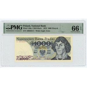 1.000 złotych 1975, seria A 0032511, PMG 66 EPQ