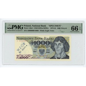 1.000 złotych 1975, WZÓR/SPECIMEN No 0808★, PMG 66 EPQ
