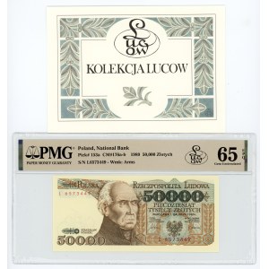 50.000 złotych 1989, seria L, PMG 65 EPQ, Kolekcja Lucow