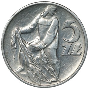 PRL, 5 zloty 1958, Fisherman