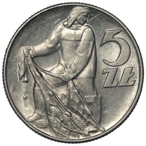 People's Republic of Poland, 5 gold 1960, Fisherman