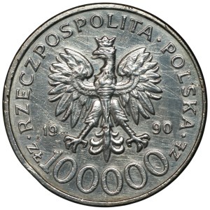 Third Republic, 100,000 zloty 1990, Solidarity, type C