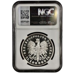 III RP, Mały Tryptyk, 100.000 złotych 1990, Józef Piłsudski, NGC PF69 UC