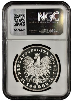 Third Republic, Small Triptych, 100,000 gold 1990, Józef Piłsudski, NGC PF69 UC