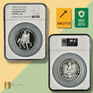 Third Republic, Large Triptych, 200,000 gold 1990, Tadeusz Kosciuszko, NGC PF69 UC, MAX NOTA