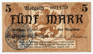 TCZEW/DIRSCHAU, 5 marks 1918
