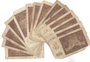 100 zloty 1940 - set of 14 banknotes.