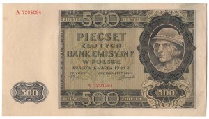 500 zloty 1940, Series A